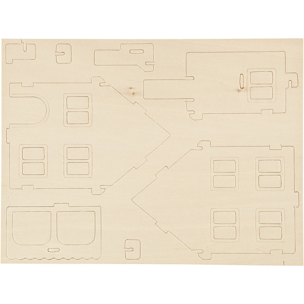 Costruzioni 3D, Casa con veranda, misura 22,5x16x17,5, 1 pz [HOB-57876]
