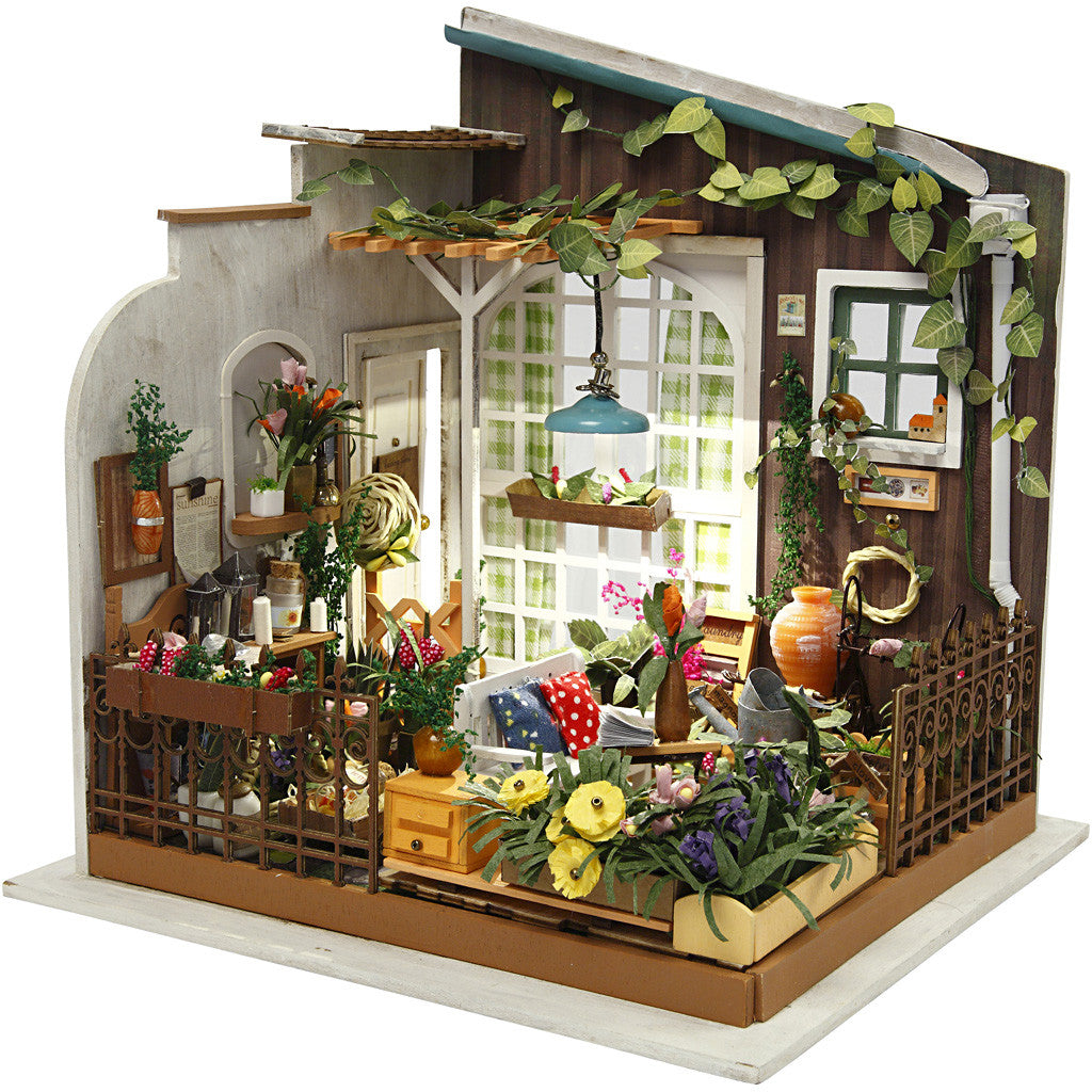 Stanza in miniatura fatta a mano, Giardino, H: 21 cm, L: 19,5 cm, 1 pz [HOB-57880]