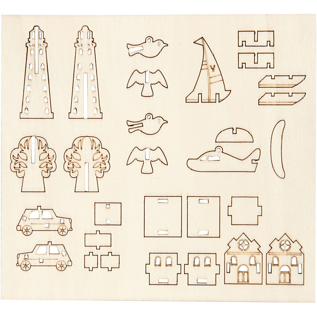 Sagome autoassemblanti, tutti i giorni, L: 15,5 cm, L: 17 cm, spess. 3 mm, 1 conf. [HOB-57881]