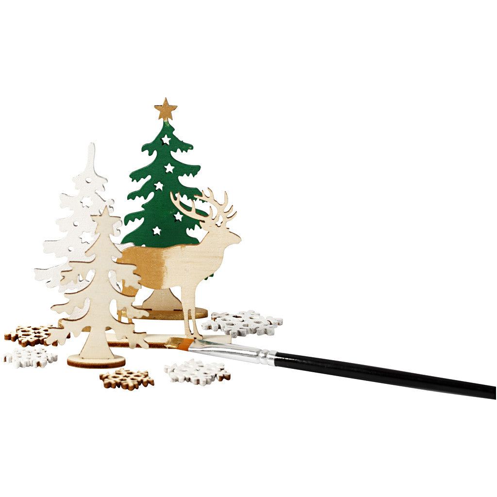 Sagome autoassemblanti, foresta con caprioli, L: 15,5 cm, L: 17 cm, spess. 3 mm, 1 conf. [HOB-57885]