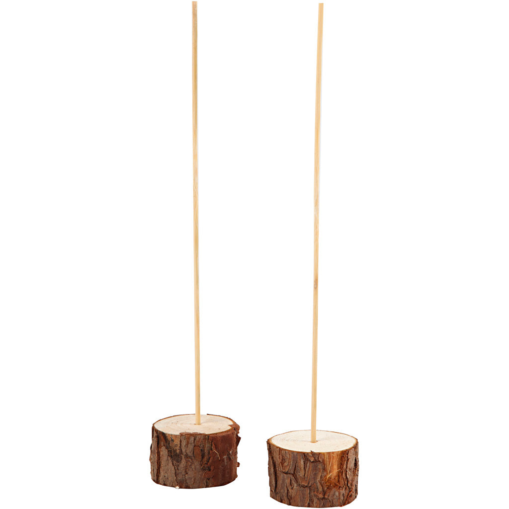 Wooden stands, H: 3 cm, dia. 5 cm, 2 set