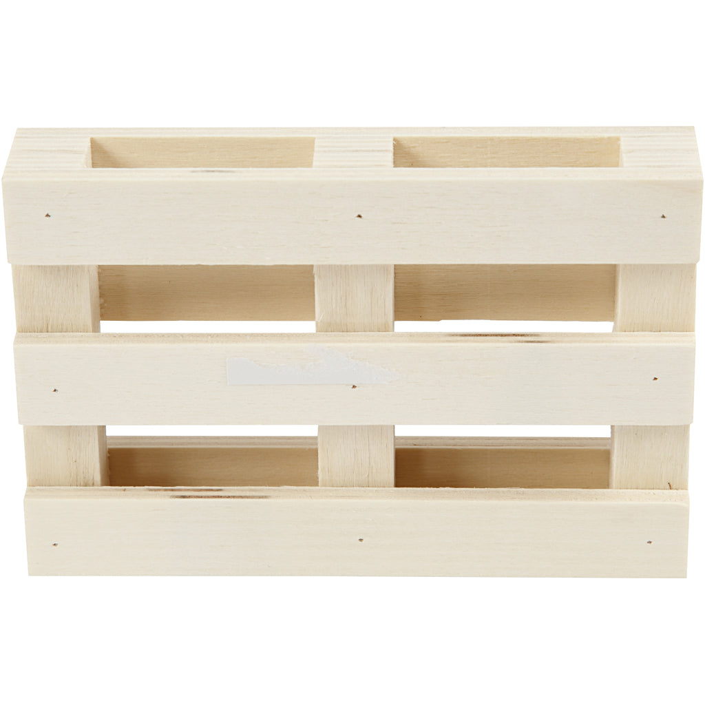 Mini pallet, H: 2,5 cm, L: 12 cm, L: 8 cm, 1 pz [HOB-57960]