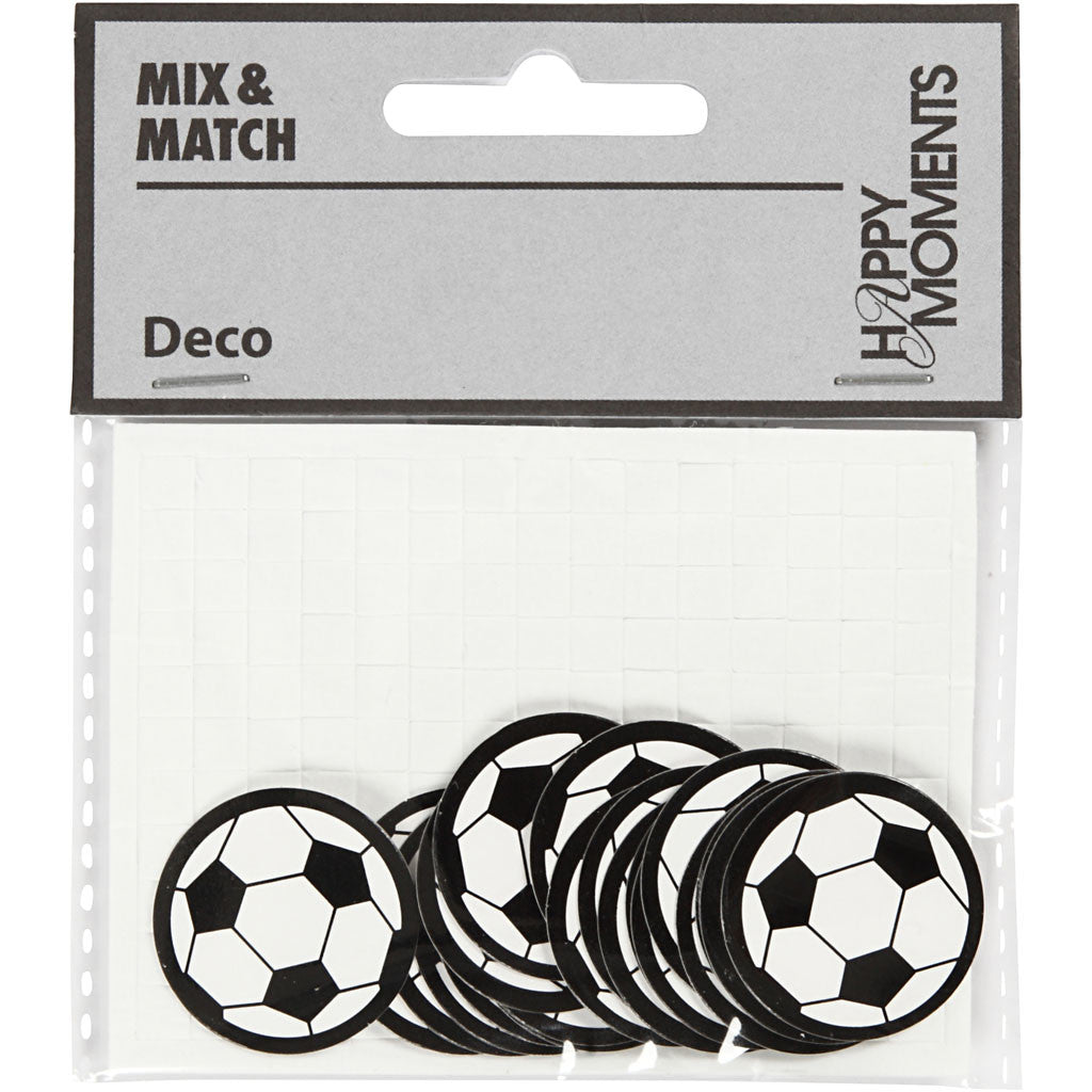 Sagoma in cartoncino, Pallone da calcio, diam 25 mm, bianco/nero, 20 pz/ 1 conf. [HOB-586033]