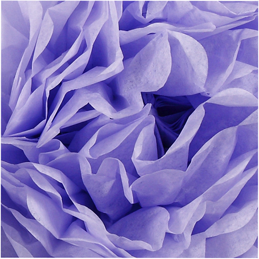 Pom-poms in carta velina, diam 20+24+30 cm, 16 g, viola, 3 pz/ 1 conf. [HOB-590005]