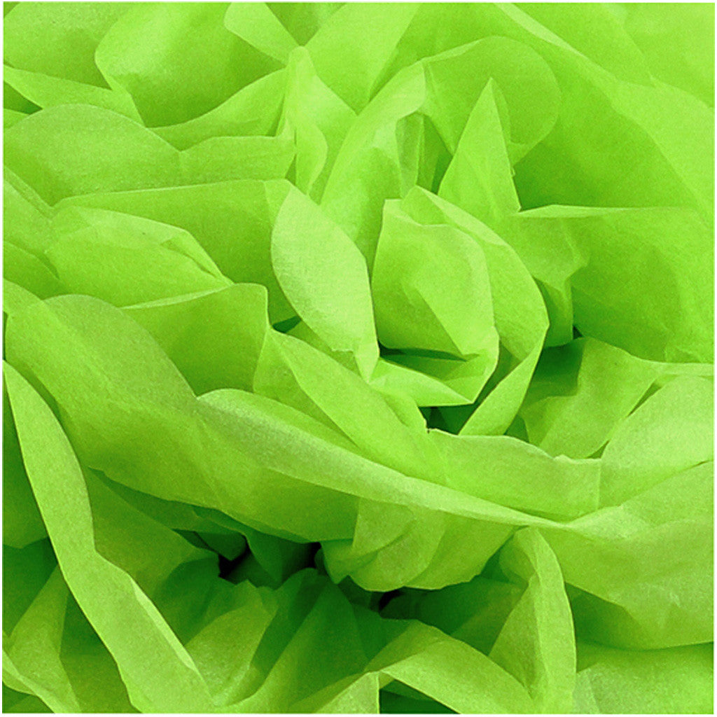Pom-poms in carta velina, diam 20+24+30 cm, 16 g, verde lime, 3 pz/ 1 conf. [HOB-590007]