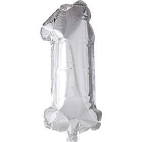 Palloncino alluminio, 1, H: 41 cm, argento, 1 pz [HOB-59185]