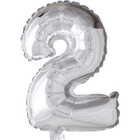 Palloncino alluminio, 2, H: 41 cm, argento, 1 pz [HOB-59186]