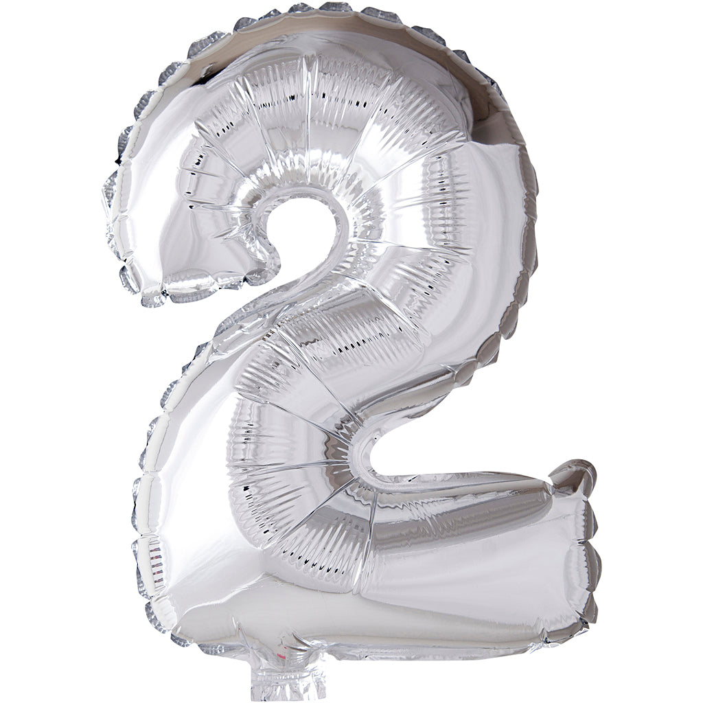 Foil Balloon, 2, H: 41 cm, silver