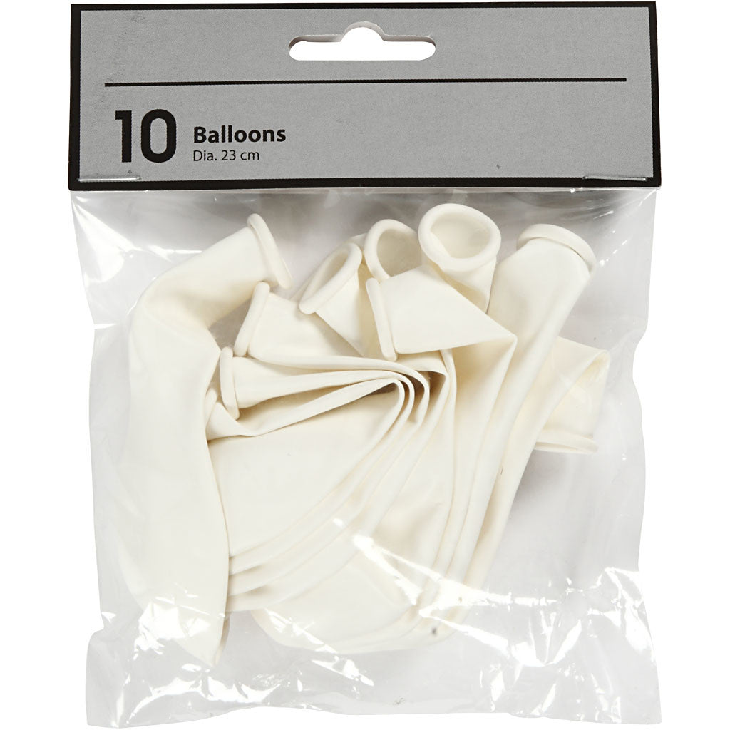 Palloncini, diam 23 cm, avorio, 10 pz/ 1 conf. [HOB-592021]