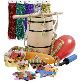 Barile di Carnevale con accessori, H: 38 cm, piccolo, 1 set [HOB-59208]