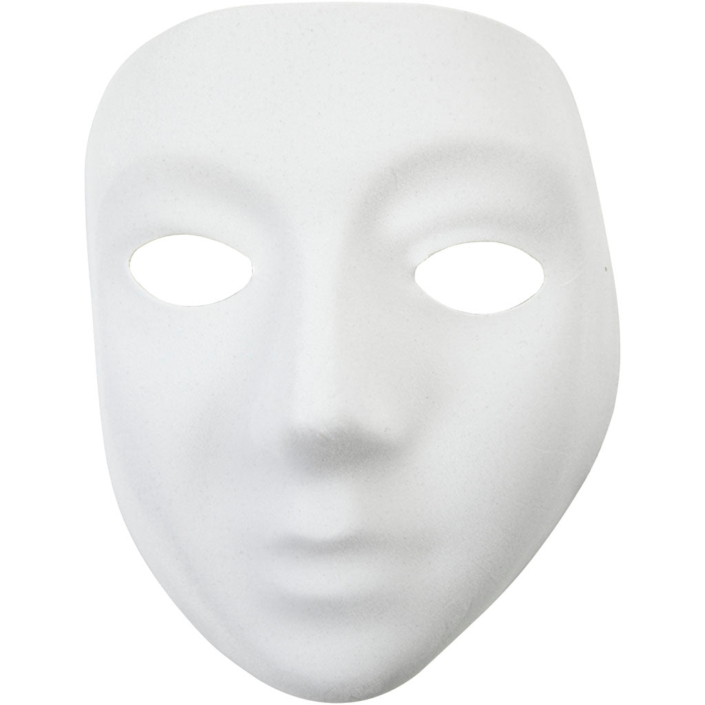 Maschere volto intero, H: 17,5 cm, L: 14 cm, bianco, 1 pz [HOB-592440]
