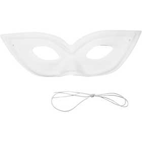 Maschere, H: 7 cm, L: 20 cm, bianco, 12 pz/ 1 conf. [HOB-59247]