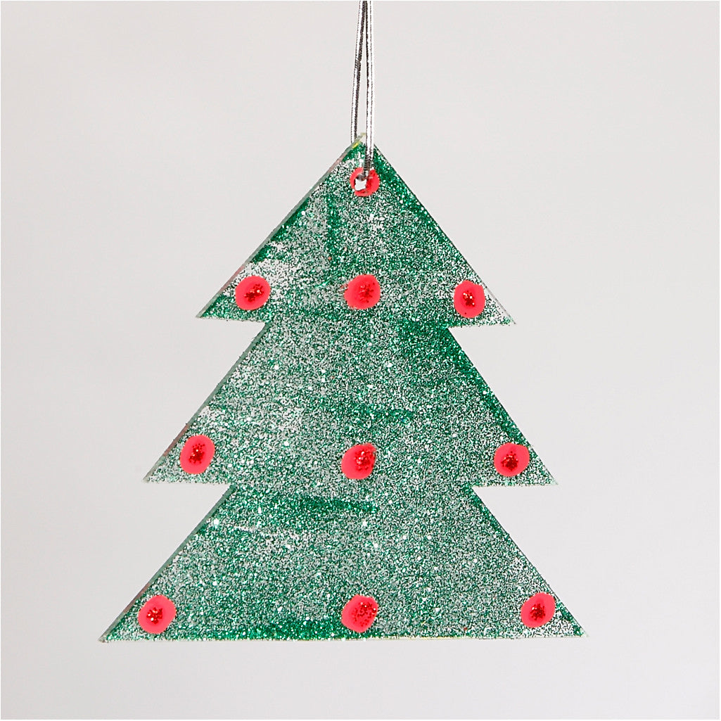 Decorazioni acriliche, albero di Natale, H: 8 cm, spess. 2 mm, 5 pz/ 1 conf. [HOB-592980]