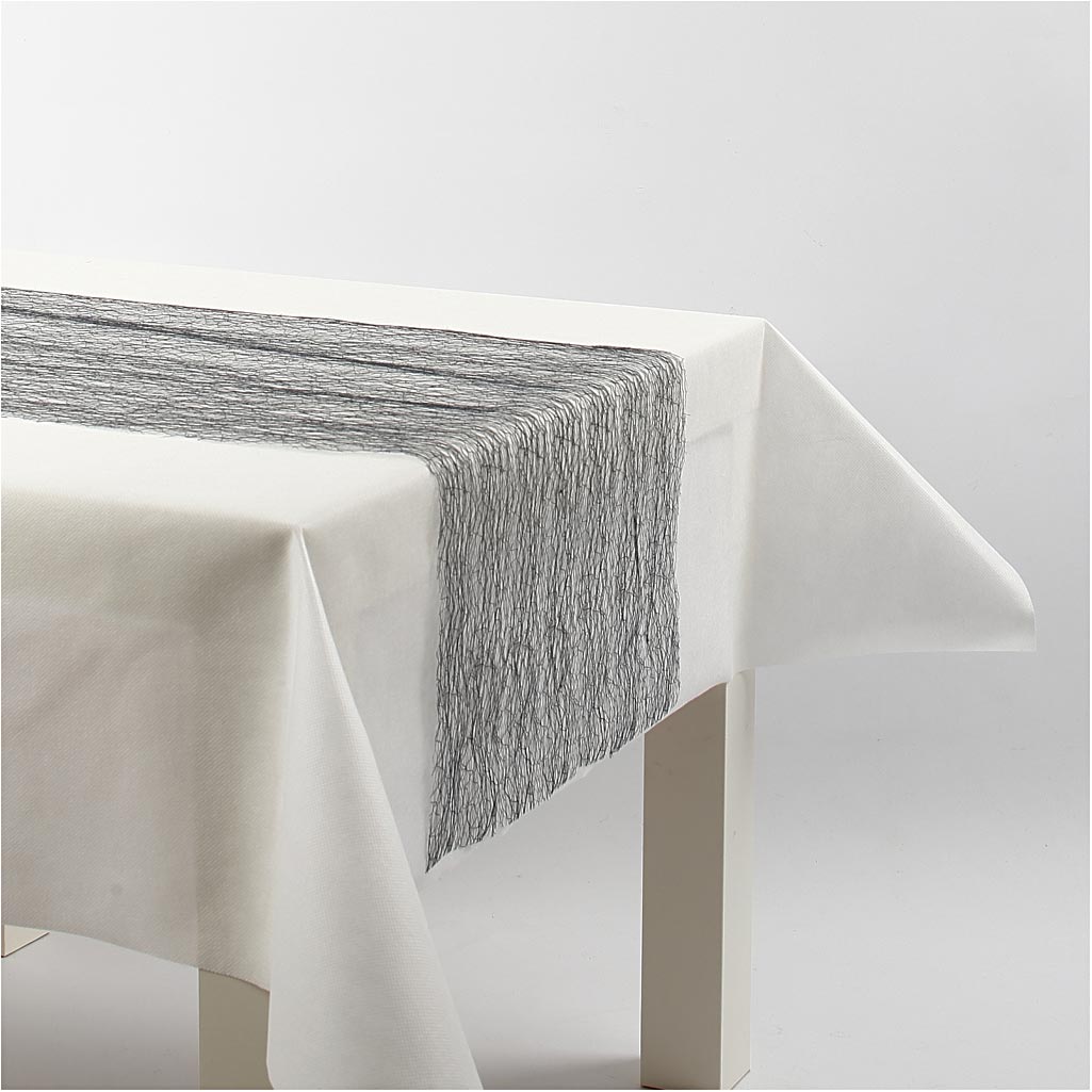 Runner da tavolo, L: 30 cm, nero, 10 m/ 1 rot. [HOB-593002]