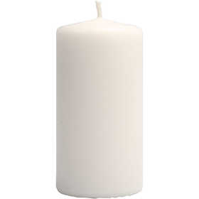 Candele , H: 100 mm, diam 50 mm, bianco, 6 pz/ 1 conf. [HOB-596101]