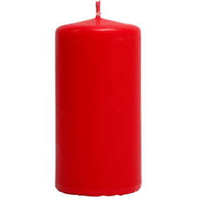 Candele , H: 100 mm, diam 50 mm, rosso, 6 pz/ 1 conf. [HOB-596103]