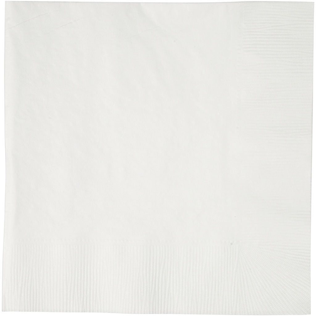 Tovaglioli, misura 33x33 cm, bianco, 20 pz/ 1 conf. [HOB-599001]