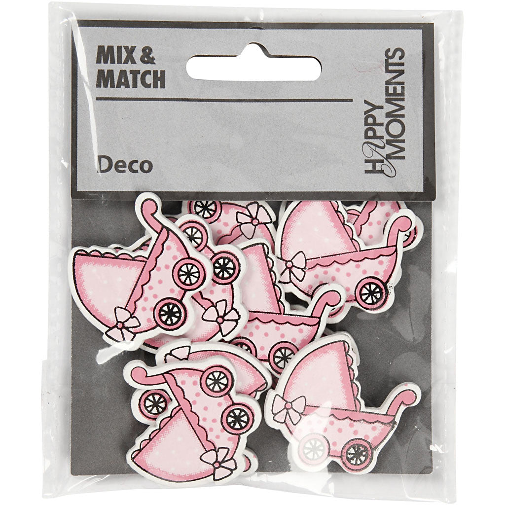 Carrozzina, misura 34x31 mm, spess. 1,7 mm, rosso chiaro, 10 pz/ 1 conf. [HOB-599717]