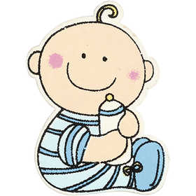 Bebè, misura 24x35 mm, spess. 1,7 mm, azzurro, 10 pz/ 1 conf. [HOB-599811]