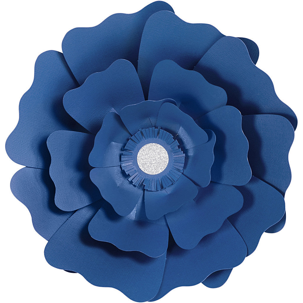 Fiori di carta, diam 15+25 cm, 230 g, blu, 2 pz/ 1 conf. [HOB-599904]