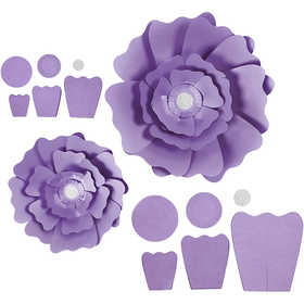 Fiori di carta, diam 15+25 cm, 230 g, viola, 2 pz/ 1 conf. [HOB-599905]