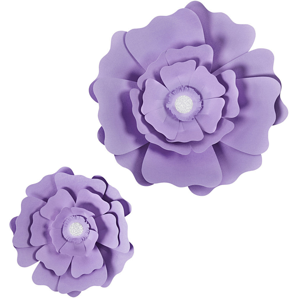 Fiori di carta, diam 15+25 cm, 230 g, viola, 2 pz/ 1 conf. [HOB-599905]