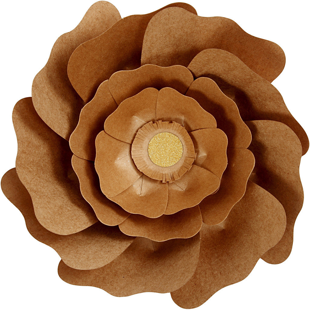 Fiori di carta, diam 15+25 cm, natural, 2 pz/ 1 conf. [HOB-599916]
