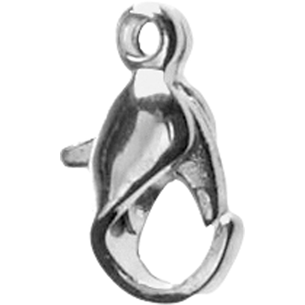 Carabiners, L: 10 mm, silver-plated, 10 pc