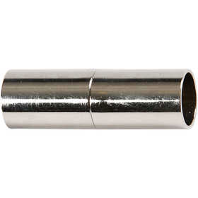 Fibbia magnetica, L: 23 mm, misura buco 6 mm, placcato argento, 2 pz/ 1 conf. [HOB-60023]
