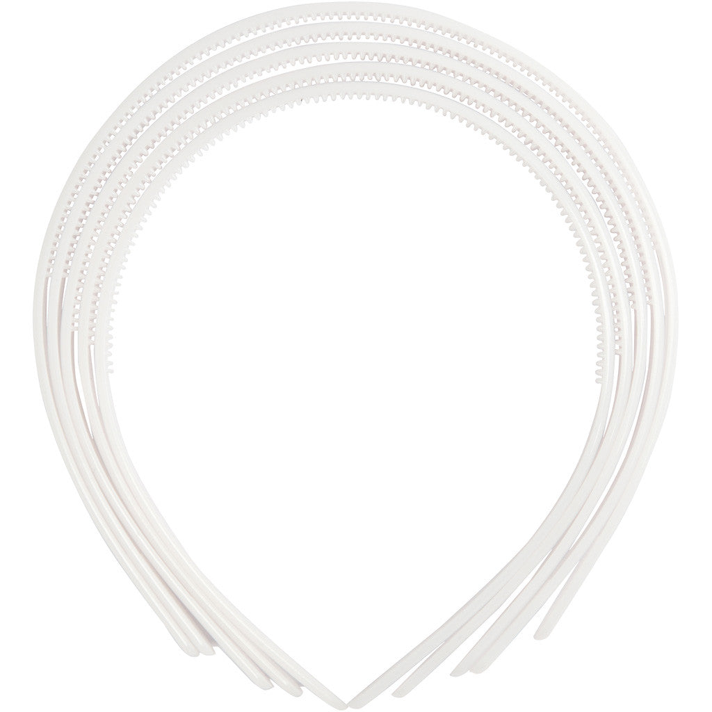 Cerchietti per capelli, L: 8 mm, bianco, 5 pz/ 1 conf. [HOB-600801]