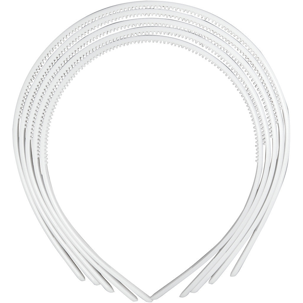 Cerchietti per capelli, L: 8 mm, bianco, 5 pz/ 1 conf. [HOB-600801]