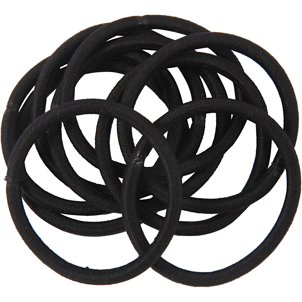 Fascia elastica per capelli, diam 45 mm, nero, 10 pz/ 1 conf. [HOB-600985]