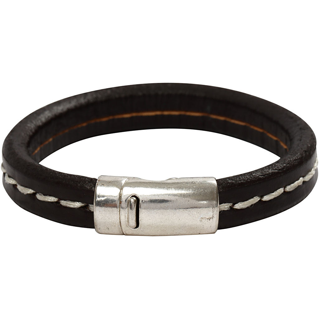 Fibbia magnetica, diam 26 mm, misura buco 10 mm, argento antico, 1 pz [HOB-60146]