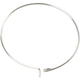 Orecchini a cerchio da decorare, diam 30 mm, placcato argento, 6 pz/ 1 conf. [HOB-60329]