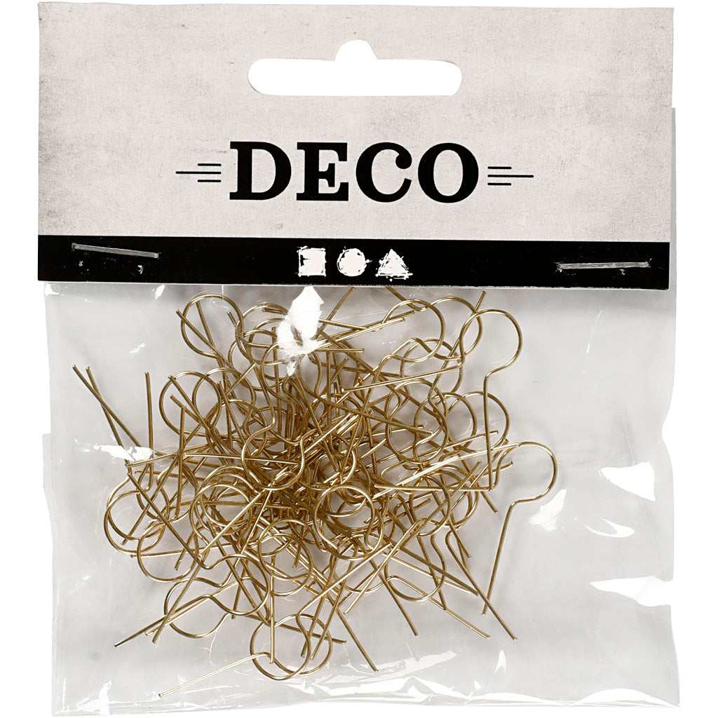 Fili per decorazioni, L: 22 mm, misura buco 8 mm, placcato oro, 50 pz/ 1 conf. [HOB-603650]