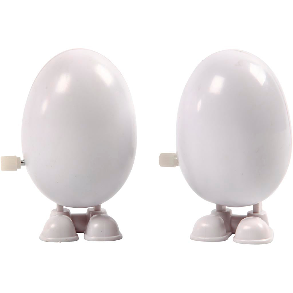 Mechanical Figures, H: 7 cm, white, 2 pc