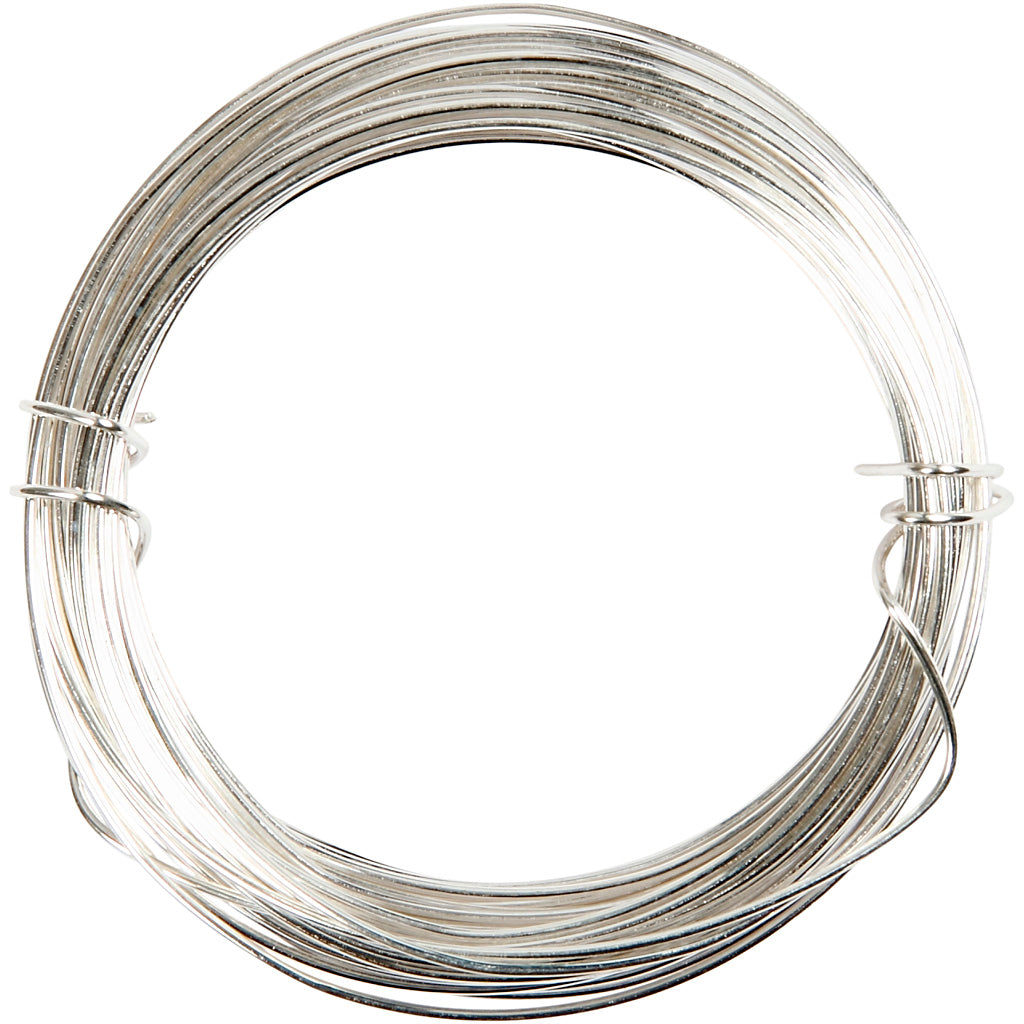 Silver-plated Wire, thickness 0,8 mm, silver-plated, 6 m/ 1 roll