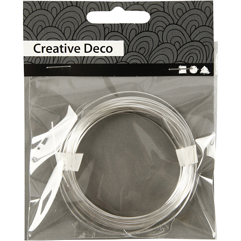 Filo argentato, spess. 0,8 mm, placcato argento, 6 m/ 1 rot. [HOB-61008]