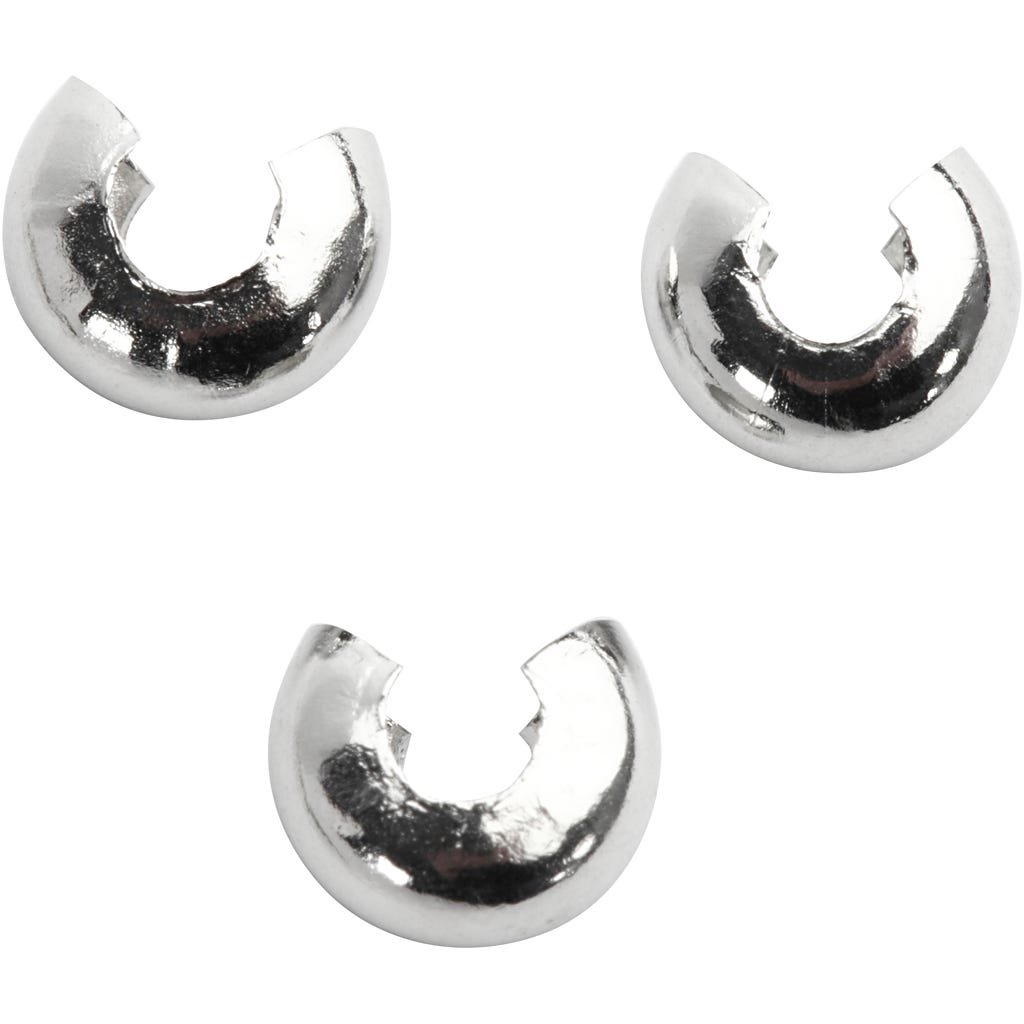 Copricollare, diam 5 mm, placcato argento, 50 pz/ 1 conf. [HOB-610610]