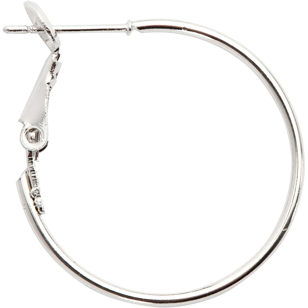 Orecchini, diam 25 mm, placcato argento, 8 pz/ 1 conf. [HOB-61065]