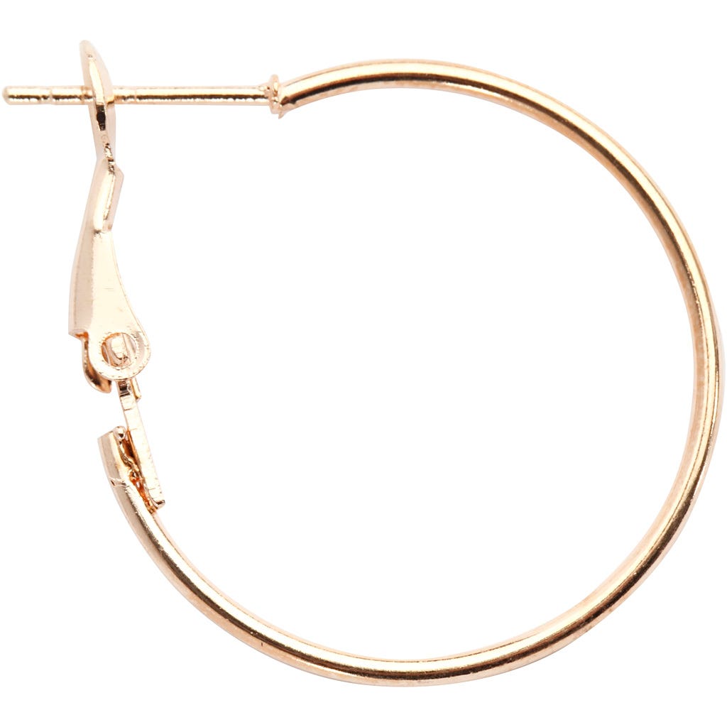 Orecchini, diam 25 mm, placcato oro, 8 pz/ 1 conf. [HOB-61067]