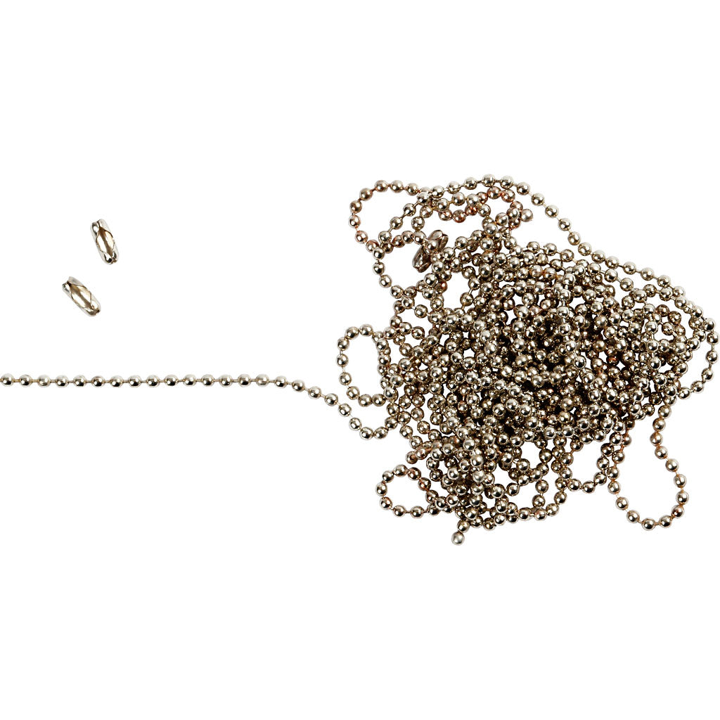 Catenina per gioielli, diam 1,5 mm, placcato argento, 3 m/ 1 rot. [HOB-61530]