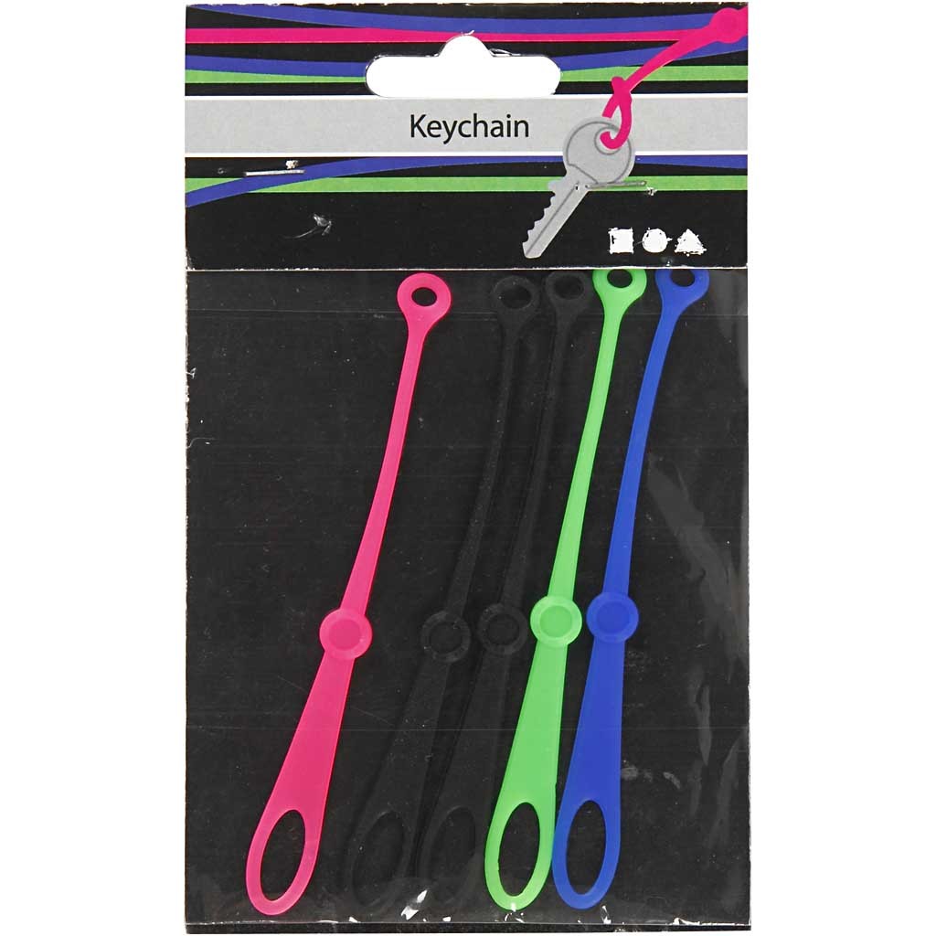 Portachiavi silicone, L: 10,5 cm, L: 1 cm, 5 pz/ 1 conf. [HOB-615870]