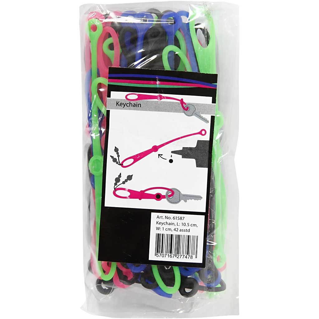 Portachiavi silicone, L: 10,5 cm, L: 1 cm, 45 pz/ 1 conf. [HOB-61587]