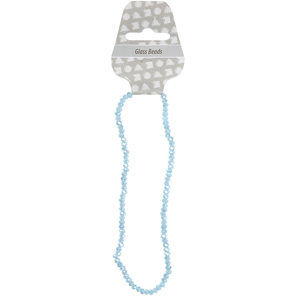 Perline Sfaccettate, misura 3x4 mm, misura buco 0,8 mm, blu mare, 100 pz/ 1 conf. [HOB-61663]