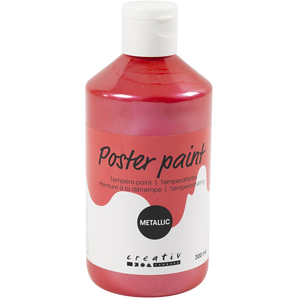 Poster paint Metallic, red, 300 ml
