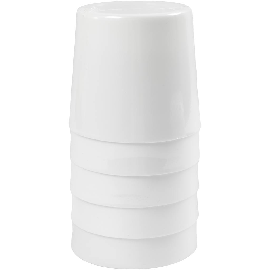 Tazza / bicchiere d'acqua, H: 9,5 cm, diam 8,5 cm, 300 ml, bianco, 5 pz/ 1 conf. [HOB-667051]