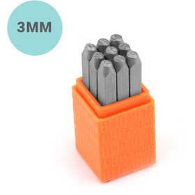 Set di timbri per embossing, Numeri, misura 3 mm, Carattere: Sans Serif , 9 pz/ 1 set [HOB-67565]