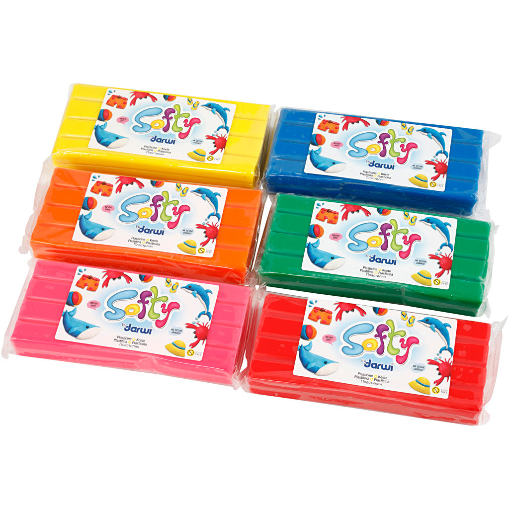 Pasta da Modellare Morbida, colori asst., 6x500 g/ 1 conf. [HOB-680495]