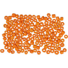 Perline Rocaille, diam 3 mm, misura 8/0, misura buco 0,6-1,0 mm, arancio, 25 g/ 1 conf. [HOB-682021]